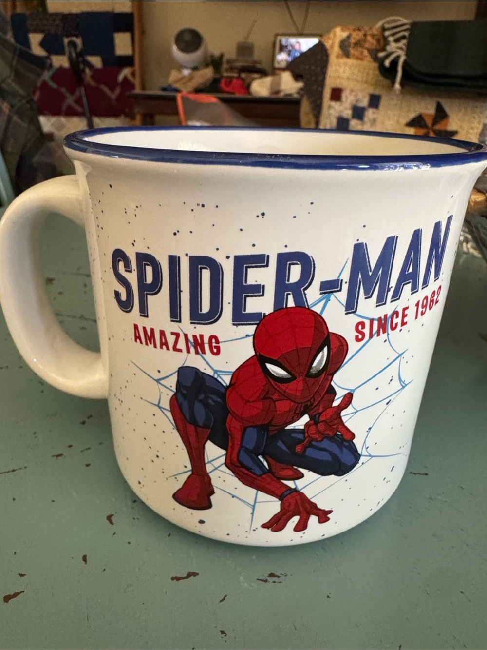 Marvel Spider-Man Ceramic Mug - White with Red & Blue